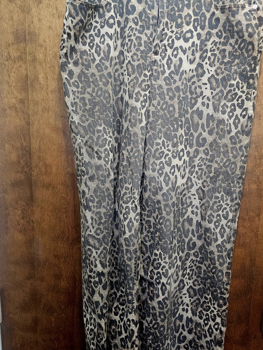Leopard Print Dakota Blue Wide-Leg Pants - Grey/Tan - Picture 3 of 4